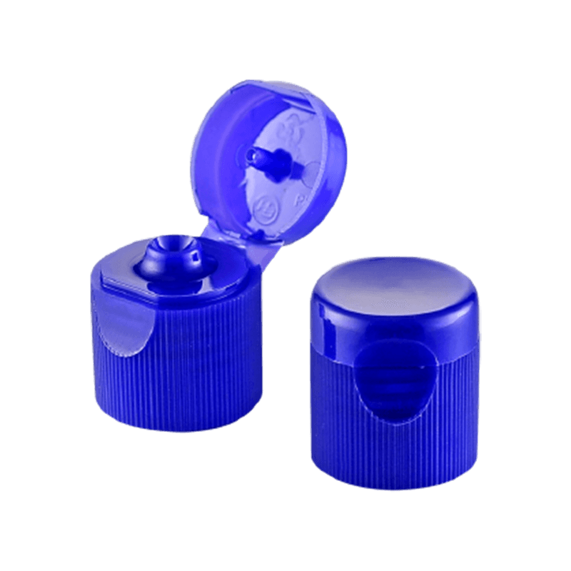 Dunkelblaue Flip-Top-Kappe aus Kunststoff für die Biomedizin